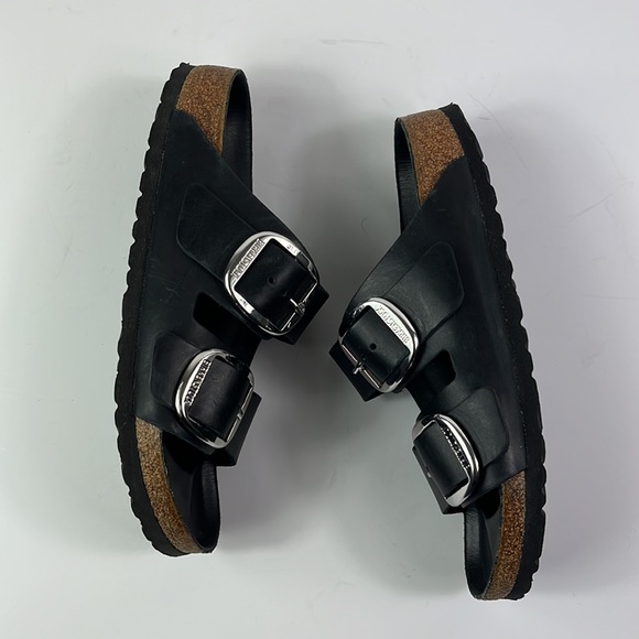 Birkenstock Arizona Oiled Leather  EU38 245 L7 M5 Narrow Black Germany Sandals - Picture 8 of 10